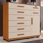 Cômoda Chicago 1 Porta 8 Gavetas Cinamomo/off White - Panoram