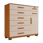 Cômoda Chicago 1 Porta 8 Gavetas Cinamomo/off White - Panoram