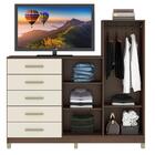 Cômoda Chicago 2 Portas Com Cabideiro Rústico Champagne