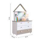 Cômoda Children's House Com Espelho 3 Gv Branca E Nude