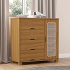 Cômoda Clara 1 Porta E 4 Gavetas Tela Nature