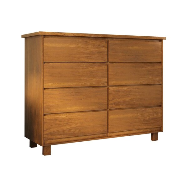 Cômoda Classic 8 Gavetas Madeira Maciça Mogno Mel