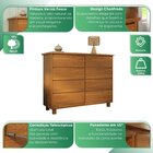 Cômoda Classic 8 Gavetas Madeira Maciça Mogno Mel