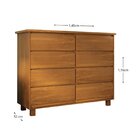 Cômoda Classic 8 Gavetas Madeira Maciça Mogno Mel