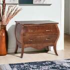 Cômoda Clássica Bombê Grande 2 Gavetas Verniz Imbuia