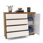 Cômoda Coimbra 1 Porta 4 Gavetas Freijo/off White - Politorno