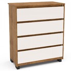 Cômoda Coimbra 4 Gavetas Freijó/off White - Politorno Móveis