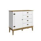 Cômoda Colonial 1000x900x410 Mm 4 Gavetas 1 Porta Freijó/bran