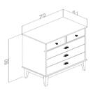 Cômoda Colonial Com 5 Gavetas Mdp Mel Branco Sala Quarto Mb