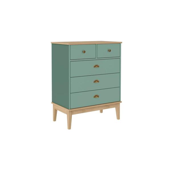 Cômoda Colonial Com 5 Gavetas Mdp Mel Oliva Sala Quarto Mb 1