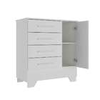 Cômoda Colorir 1 Porta 4 Gavetas Branco - Moville