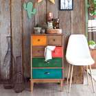 Cômoda Colors 6 Gv Castanho E Colorido