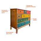 Cômoda Colors 9 Gv Castanho E Colorido