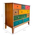 Cômoda Colors 9 Gv Castanho E Colorido