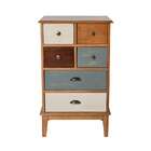 Cômoda Colors Madeira Maciça 6 Gv Castanho Verniz E Colorido