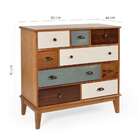 Cômoda Colors Madeira Maciça 9 Gv Castanho Verniz E Colorido