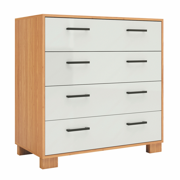 Cômoda Com 04 Gavetas Essence D03 Freijó Off White Brilho - L