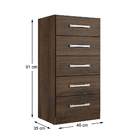 Cômoda Com 05 Gavetas Savana Cacau