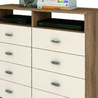 Cômoda Com 08 Gavetas E 02 Nichos Manaus Amêndoa/off White