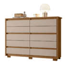 Cômoda Com 10 Gavetas Loanda Jatobá Fendi Metallic