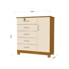 Cômoda Com 1 Porta E 5 Gavetas Verona Noce/perola