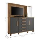 Cômoda Com 2 Portas Baden Cinamomo Grafite