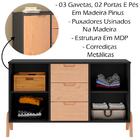 Comoda Com 2 Portas E 3 Gavetas Bf1005 Grafite Pinus Hec
