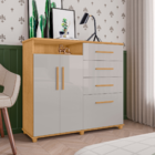 Cômoda Com 2 Portas E 4 Gavetas Seábra Naturalle Off White