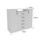 Cômoda Com 2 Portas E 5 Gavetas Quebec Branco