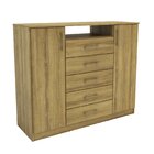 Cômoda Com 2 Portas E 5 Gavetas Quebec Mel