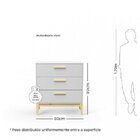 Cômoda Com 3 Gavetas Pine Espresso Móveis Preto