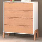 Comoda Com 4 Gavetas Bf1004 Branco Pinus Hec