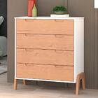 Comoda Com 4 Gavetas Bf1004 Branco Pinus Hec