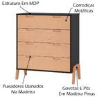 Comoda Com 4 Gavetas Bf1004 Grafite Pinus Hec