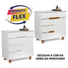 Cômoda Com 4 Gavetas Branco Freijó Fluxo Shop Jm Flex