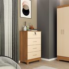 Cômoda Com 4 Gavetas E 1 Chave Hortensia Noce/perola