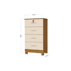 Cômoda Com 4 Gavetas E 1 Chave Hortensia Noce/perola