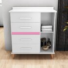 Cômoda Com 4 Gavetas E 1 Porta Com 4 Pés Retrô Olivia 85x123c