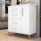 Cômoda Com 4 Gavetas E 1 Porta Com 4 Pés Retrô Olivia 85x123c