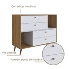 Cômoda Com 4 Gavetas E 2 Nichos 110cm Bege/branco