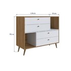 Cômoda Com 4 Gavetas E 2 Nichos 110cm Bege/branco