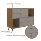 Cômoda Com 4 Gavetas E 2 Nichos 110cm - Cmo110mf Bege/fumê