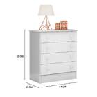 Cômoda Com 4 Gavetas Frozen Branco Tana Decor