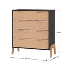 Cômoda Com 4 Gavetas - Grafite/pinus