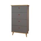 Cômoda Com 4 Gavetas Hirakata Ônix Mel