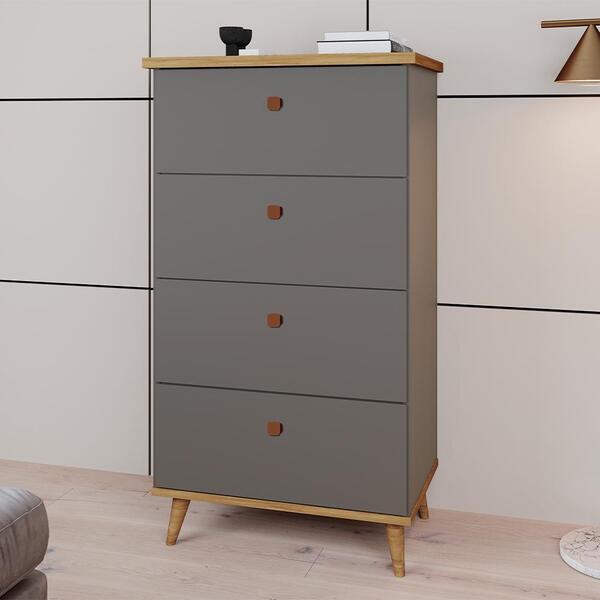 Cômoda Com 4 Gavetas Hirakata Ônix Mel