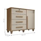 Cômoda Com 4 Gavetas Lyon Cinamomo Off White