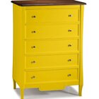 Cômoda Com 5 Gavetas 137,5x100cm Amsterdã Amarelo/amêndoa