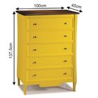 Cômoda Com 5 Gavetas 137,5x100cm Amsterdã Amarelo/amêndoa