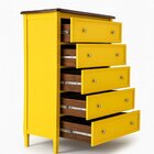 Cômoda Com 5 Gavetas 137,5x100cm Amsterdã Amarelo/amêndoa